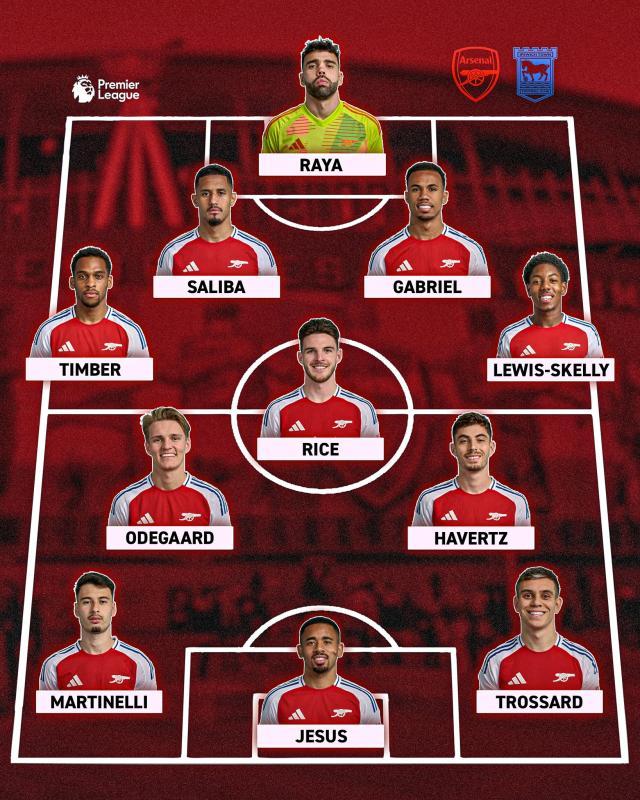 实时比分查询-【英超】哈弗茨破门，阿森纳1比0伊普斯维奇